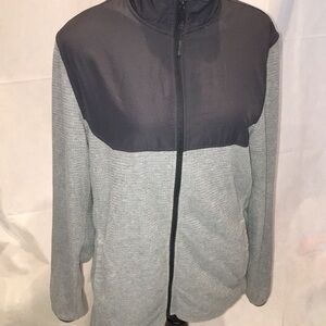 Athletic Works Men's Lightweight Full-Zip Jacket | Gray Colorblock | Size M